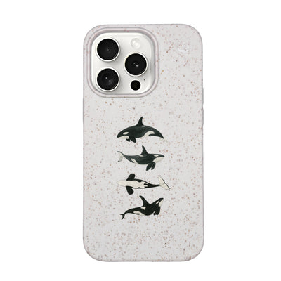 iPhone 15 Pro Case - Orca White - "OrcaFamily" - sustainable