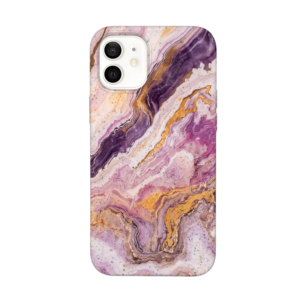 Biologisch abbaubare Handyhülle iPhone 12 mini Pinkmarble — kompostierbar — Vorderseite
