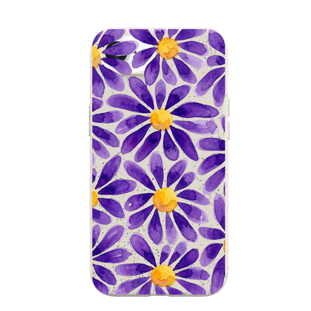 Biologisch abbaubare Handyhülle iPhone 16e Purplebloom — kompostierbar — Vorderseite