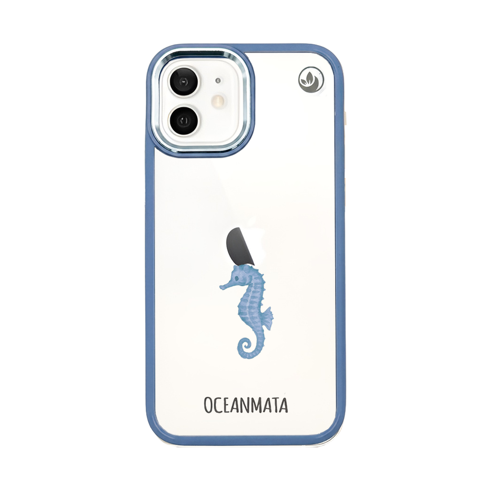 iPhone 12 mini Hülle - Seepferdchen weiß - "SeahorseTale" - nachhaltig
