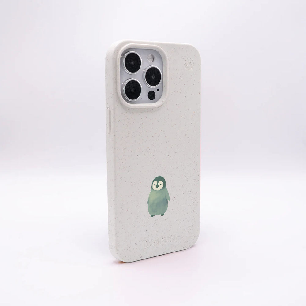 iPhone 17 pro Hülle - Pinguin weiß - "HappyPinguin" - nachhaltig