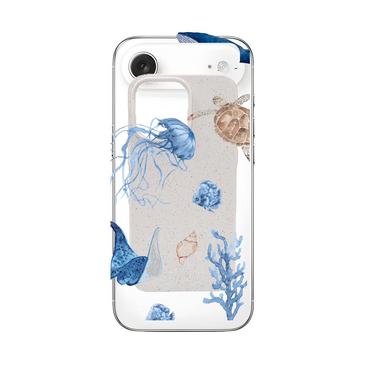 iPhone 17 Air Case - White Turtle - "Sea Turtle & Friends" - Sustainable