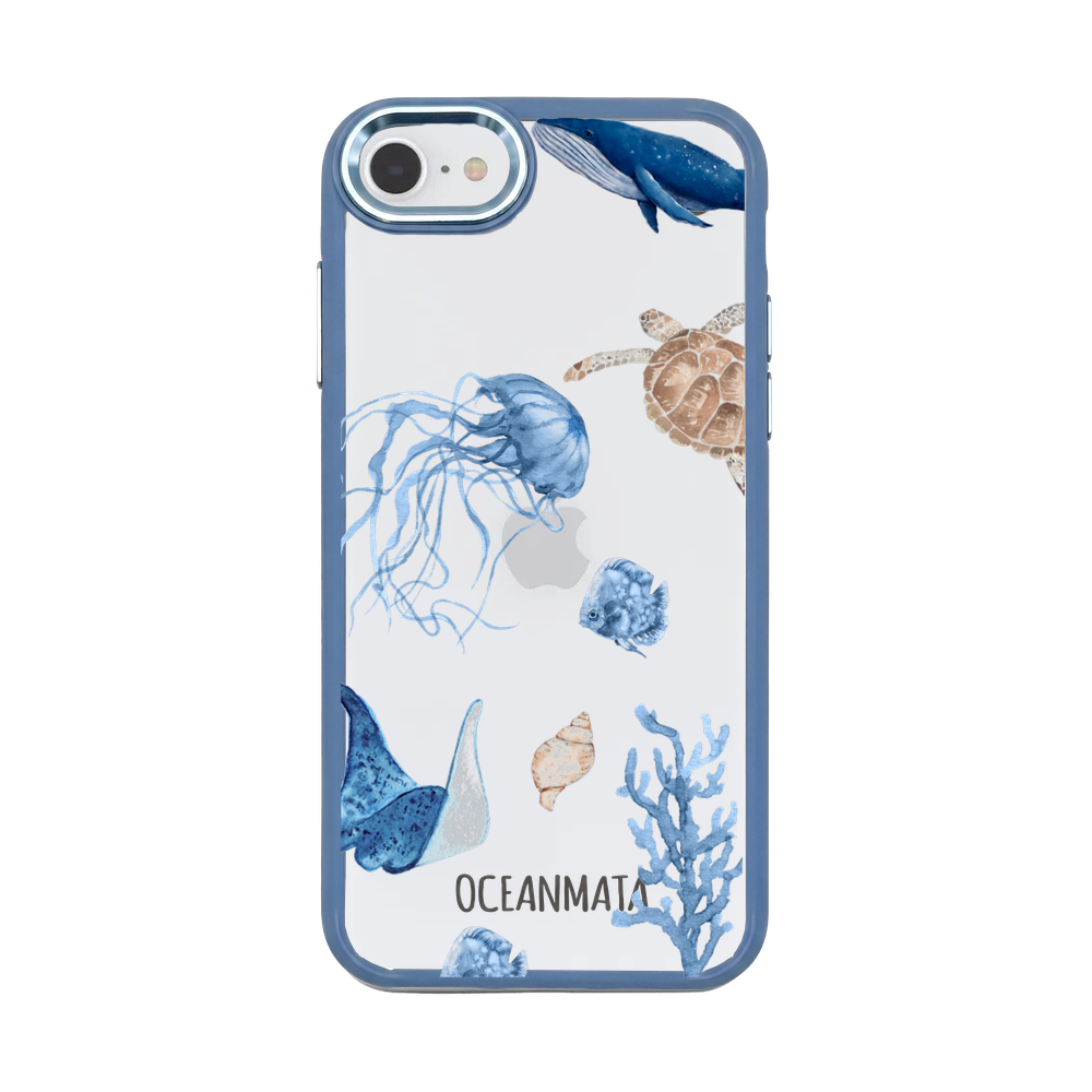 iPhone SE/7/8 case - white turtle - "Turtle & Friends" - sustainable