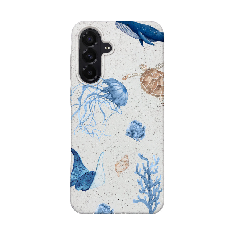 Samsung A56 Case - White Turtle - "Sea Turtle & Friends" - sustainable