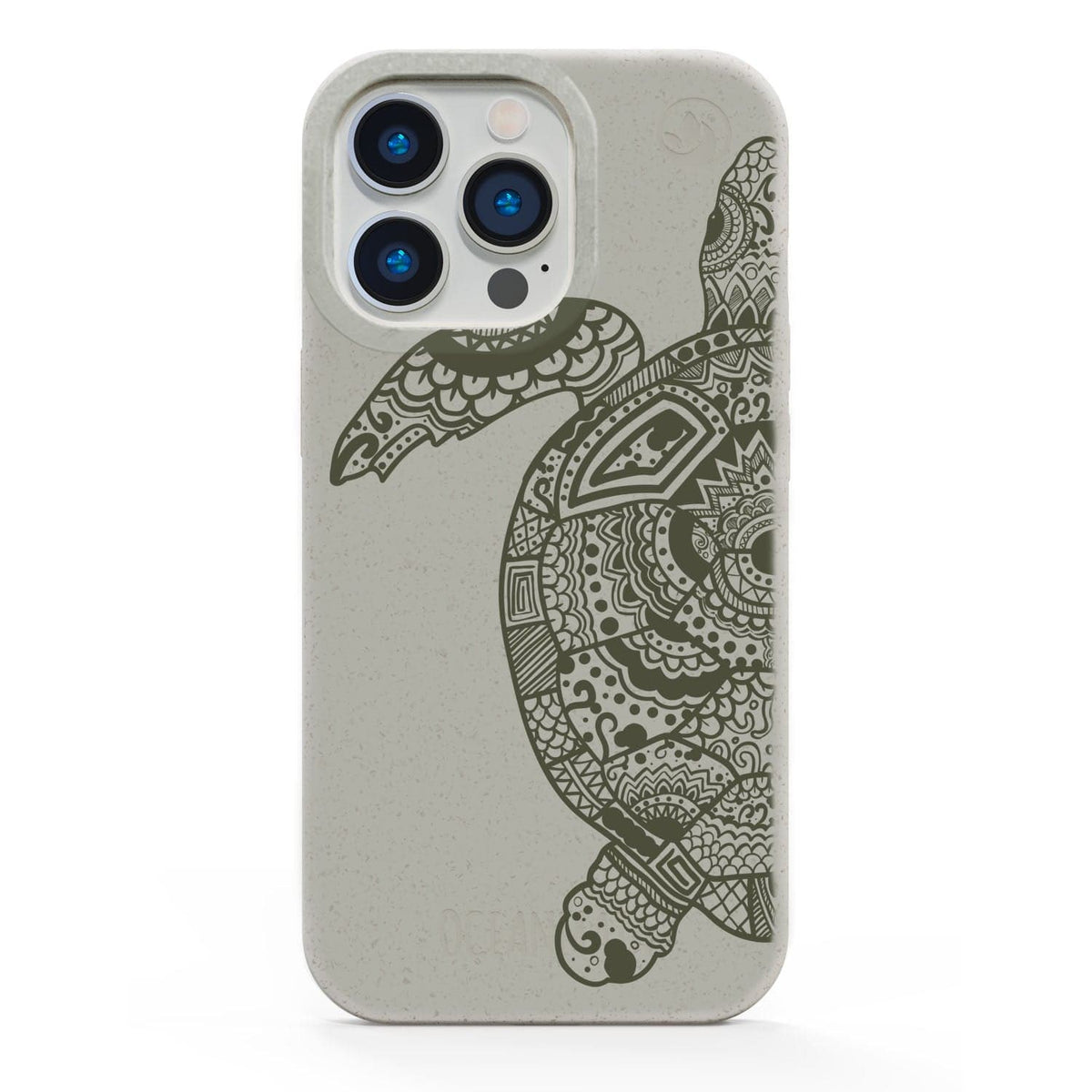 iPhone 15 pro case - beige - "GREEN TURTLE" - sustainable