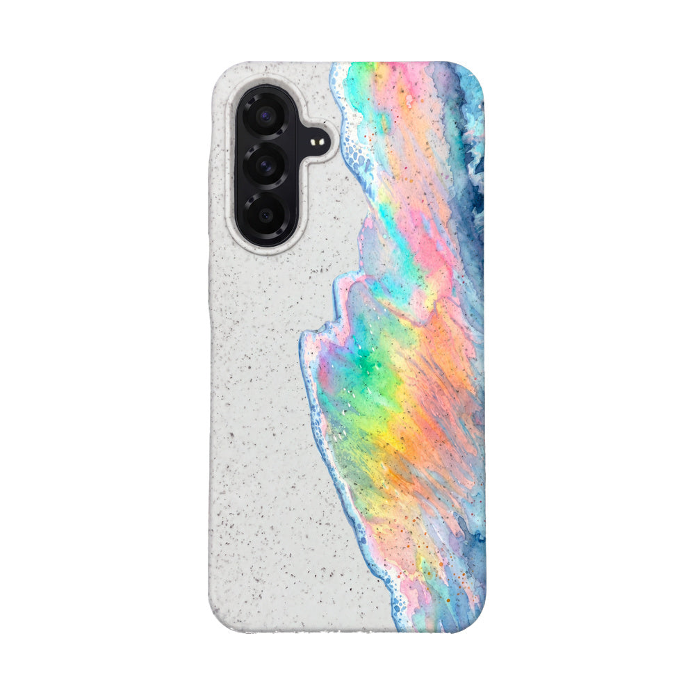 Samsung A56 Case - Rainbow Wave White - "WaveOfPride" - sustainable