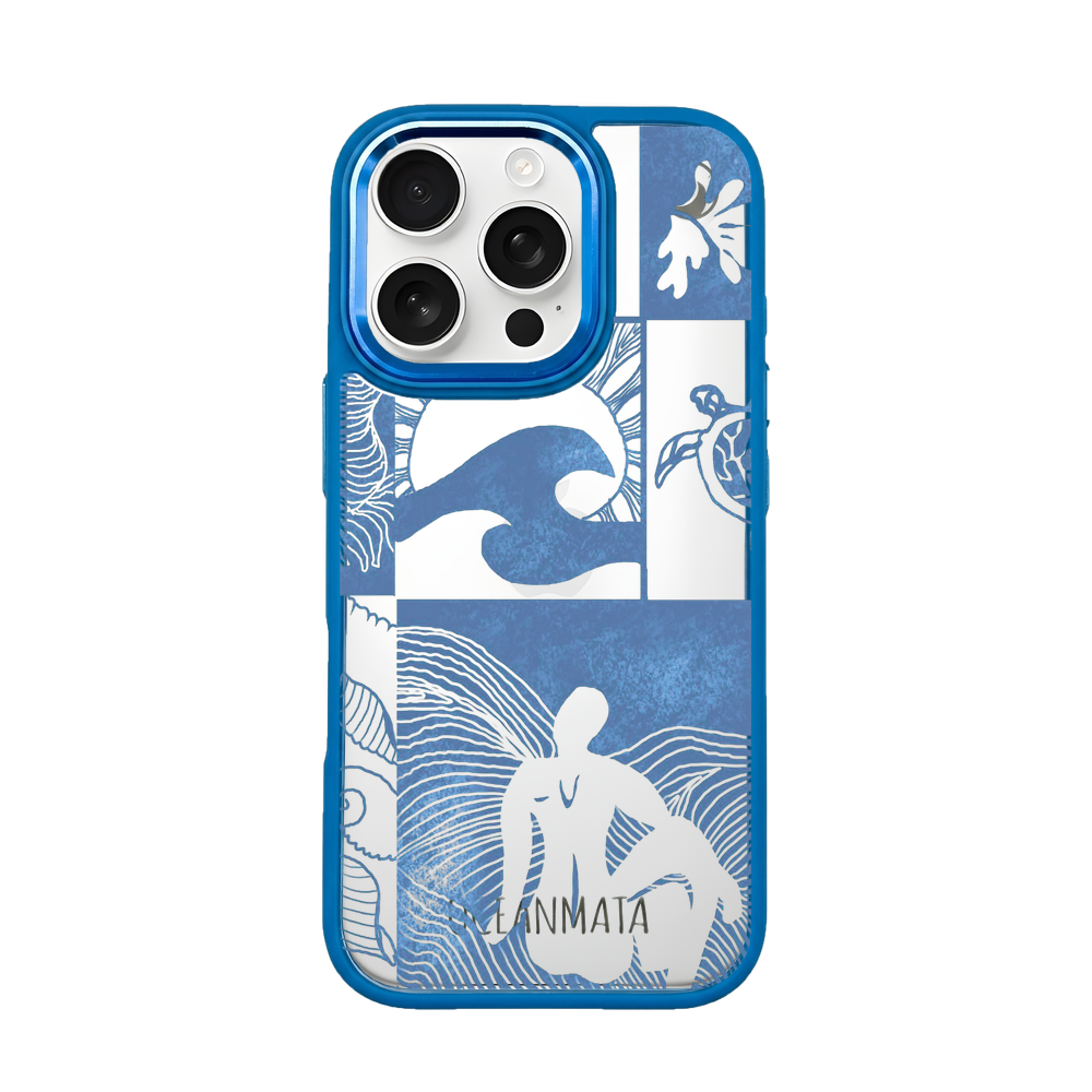 iPhone 16 pro max case - Line Art Ocean - "Waves of Balance" - sustainable