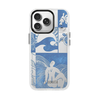iPhone 17 Pro Max Case - Line Art Ocean - "Waves of Balance" - Sustainable