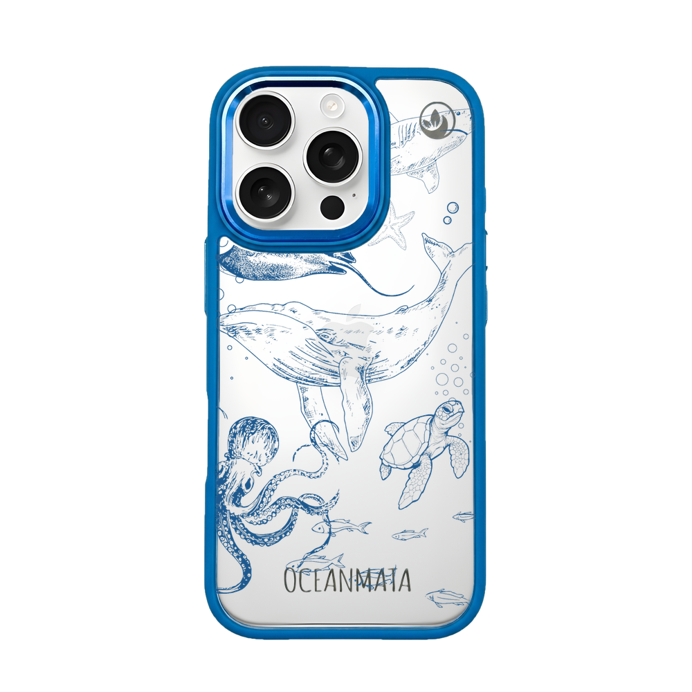 iPhone 16 pro case - Whale blue - "WhaleLife" sustainable