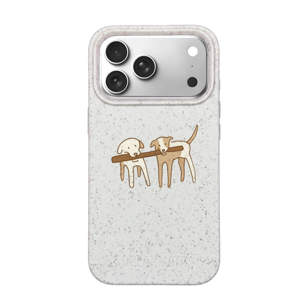 iPhone 17 Pro Case - Dogs White - "Woof" - Sustainable