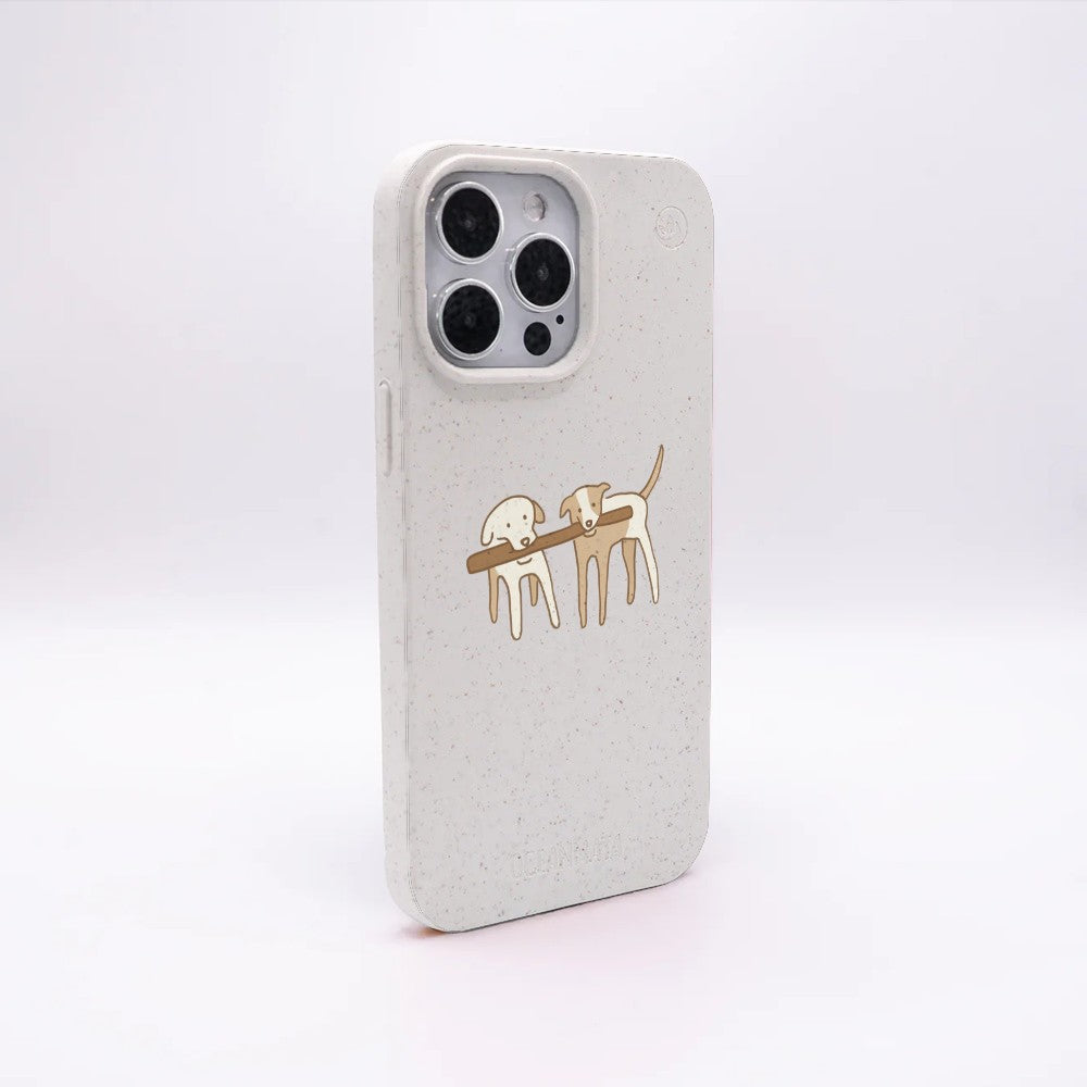 iPhone 17 Pro Max Case - Dogs White - "Woof" - Sustainable