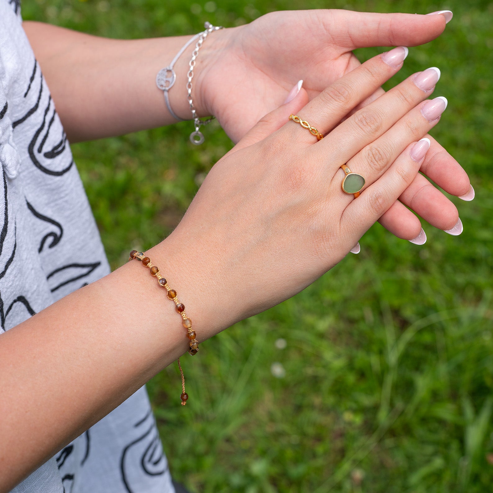 Gold bracelet - "Agate Stone" edition