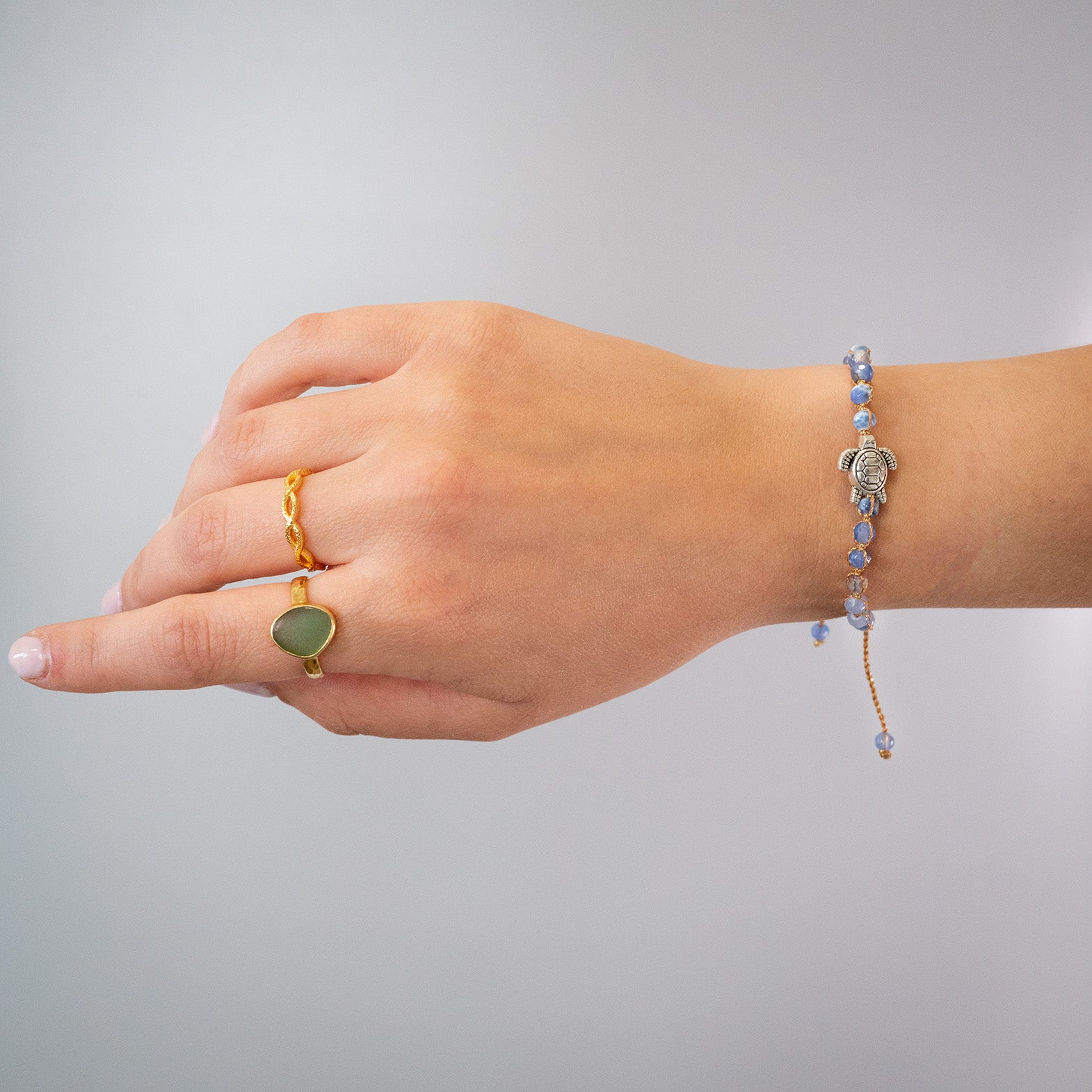 Bracelet Gold - "Golden Wave Turtle Stone" Edition