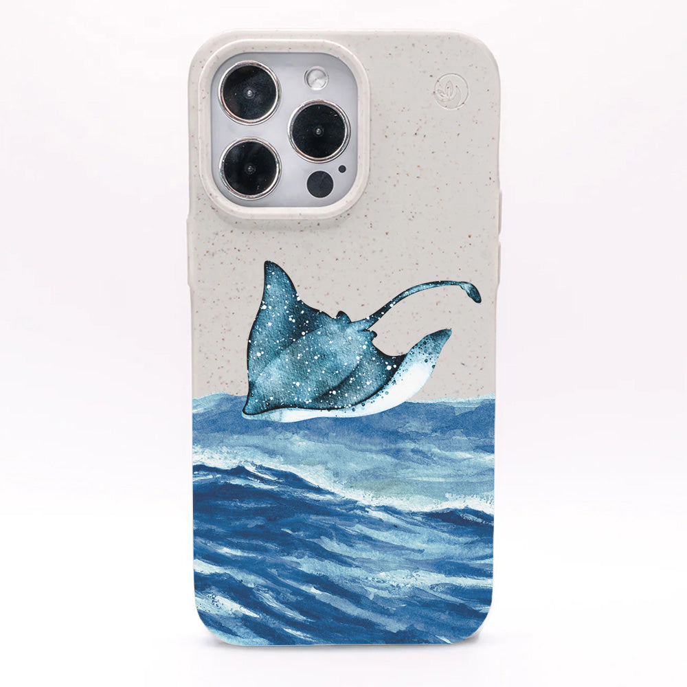 iPhone 16e Case - white Manta - "Manta Wave" - ​​sustainable