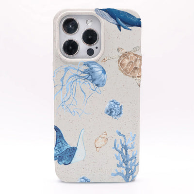 iPhone 15 pro case - white turtle - "Turtle &amp; Friends" - sustainable