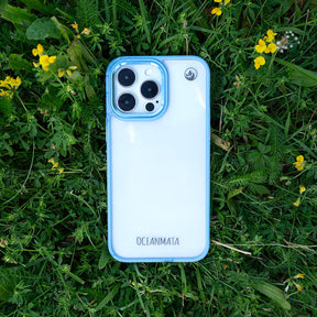 iPhone 12 mini Hülle - durchsichtig ozeanblau - nachhaltig