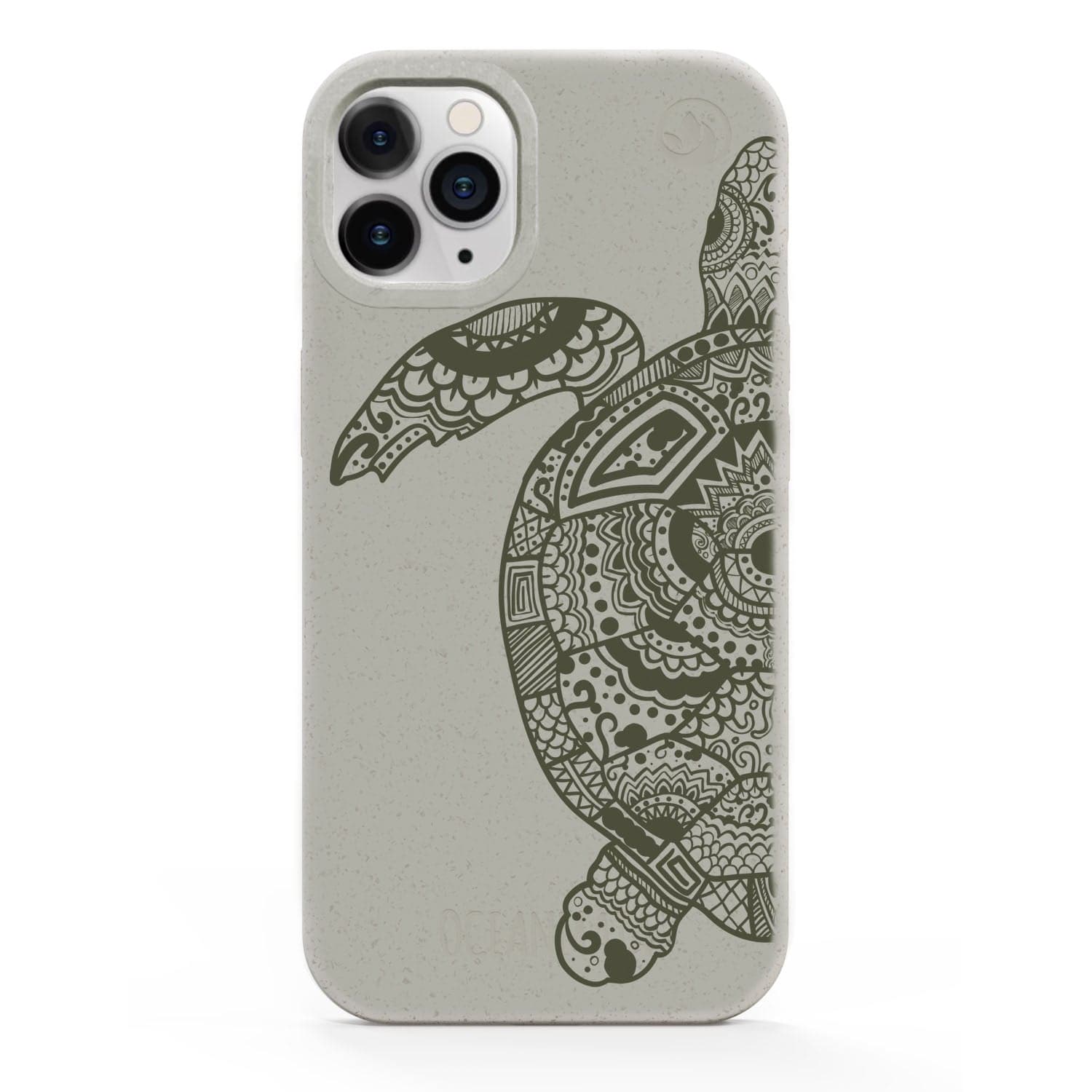 iPhone 12 pro case - beige - "GREEN TURTLE" - sustainable