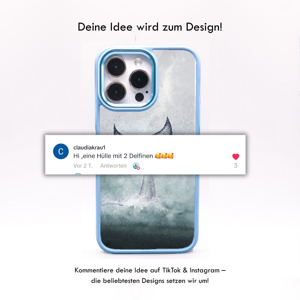 iPhone 16 pro case - dolphin blue - "Dolphin" - sustainable