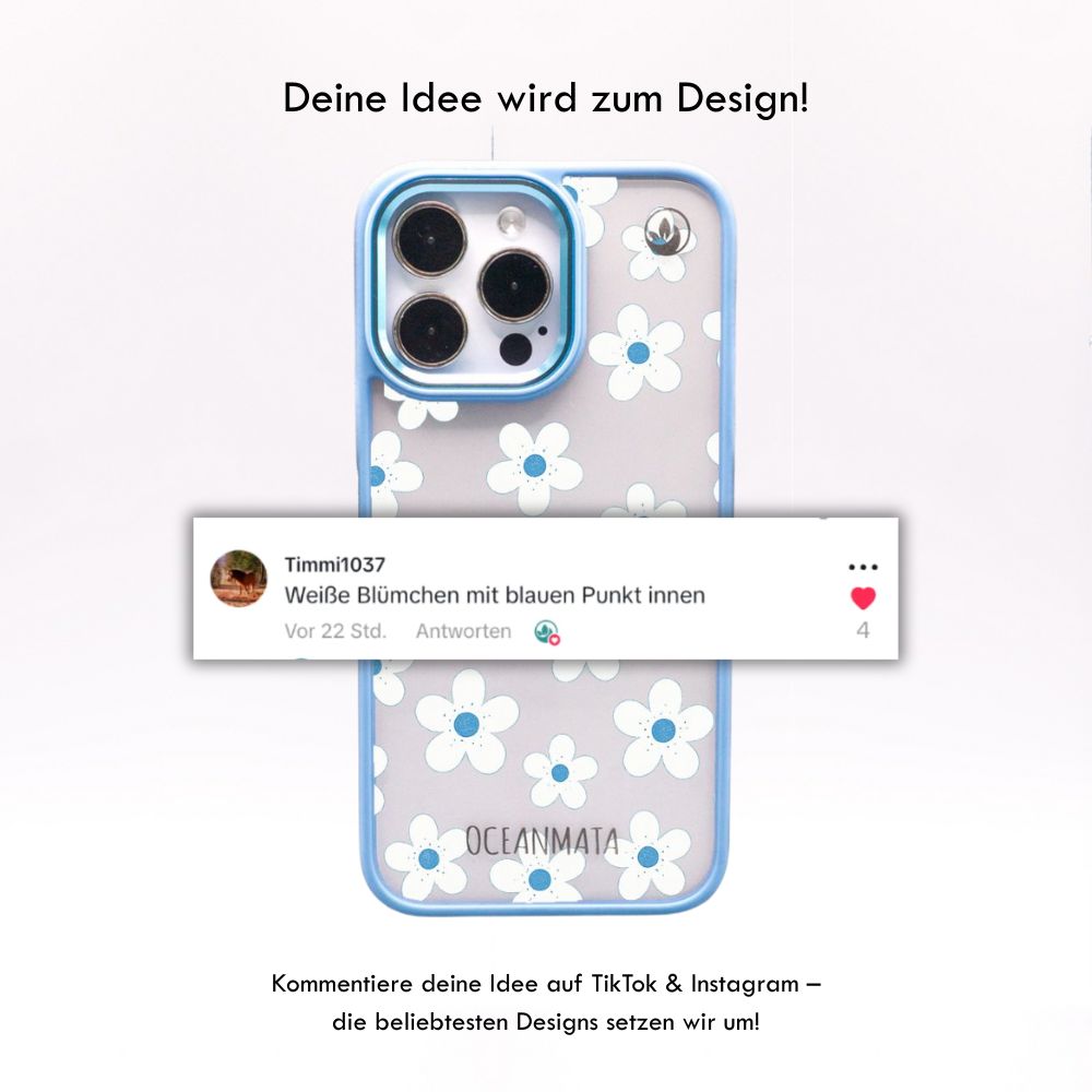 iPhone 13 mini Hülle - Blumen - "Ocean Bloom" - nachhaltig