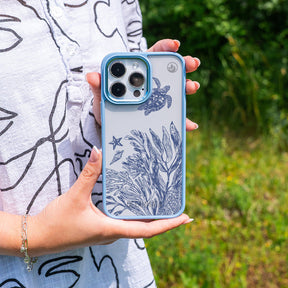 iPhone 12 pro / iPhone 12 case - turtles blue - "Silent Wave" - ​​sustainable