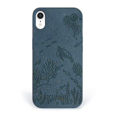 iPhone Xr case 'TURTLE Family' - blue - sustainable