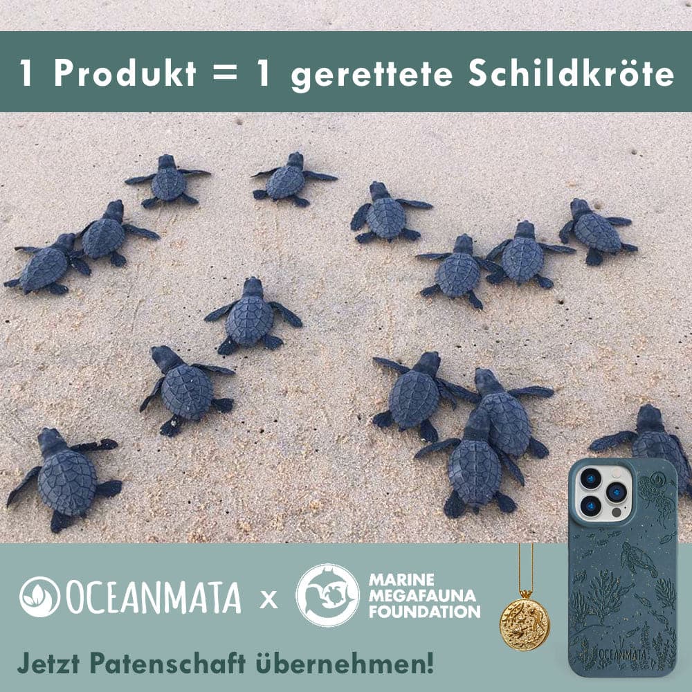 iPhone 16e case 'TURTLE Family' - blue - sustainable