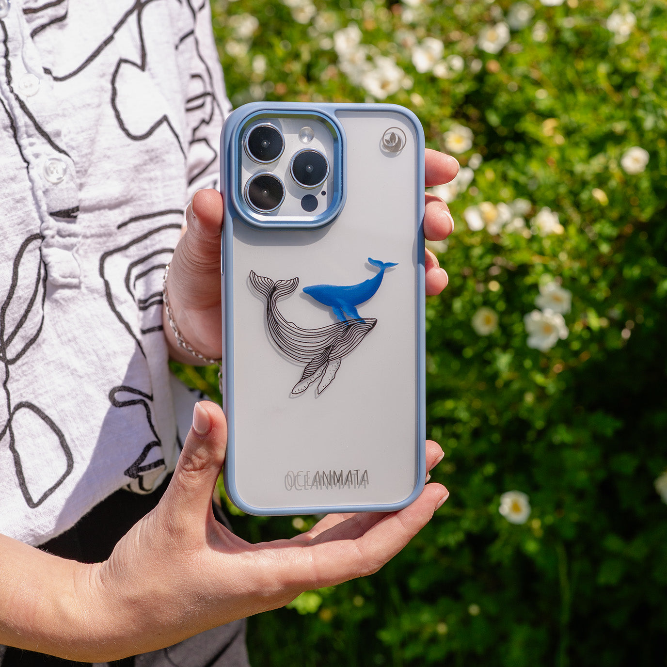 iPhone 16 pro max case - whale blue - "BlueWhale" - sustainable