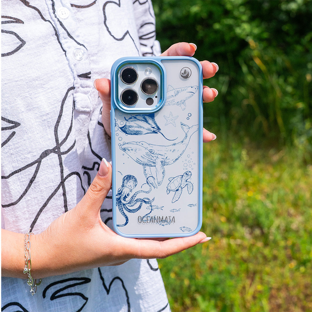 iPhone 12 pro max case - whale blue - "WhaleLife" - sustainable 