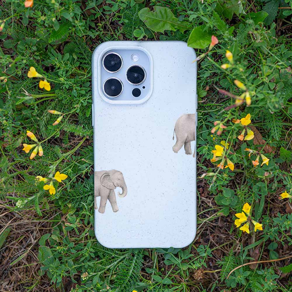 iPhone 14 Hülle - Elefant weiß - "Ele-Fant" - nachhaltig