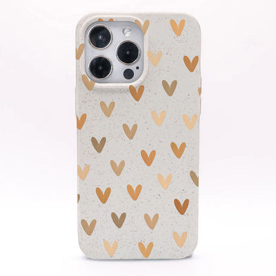 iPhone 16 Pro Case - Heart White - "AutumnLove" - sustainable