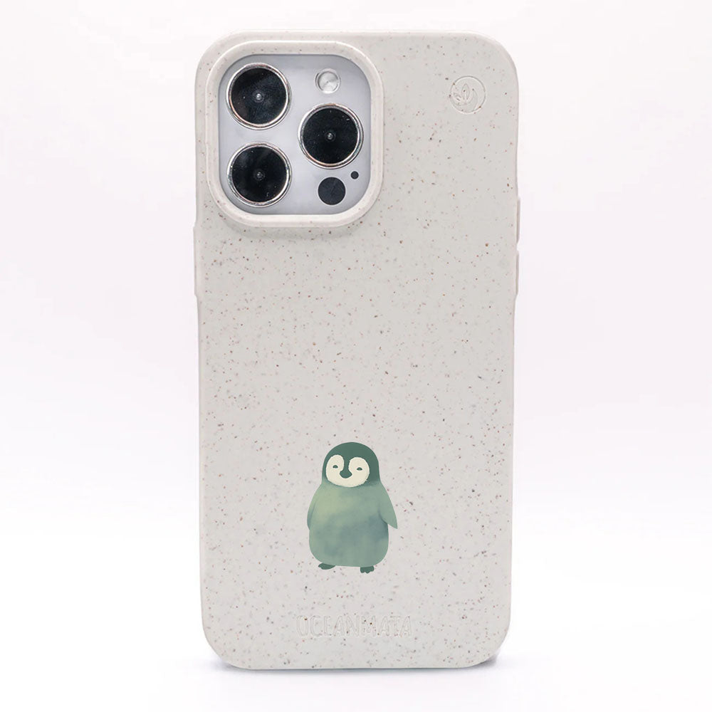 iPhone 17 pro Hülle - Pinguin weiß - "HappyPinguin" - nachhaltig