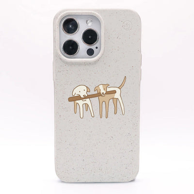 iPhone 14 Pro Case - Dogs White - "Woof" - Sustainable