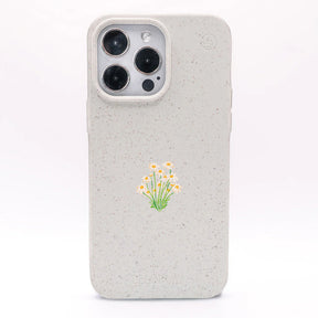 iPhone 16 Hülle - Blumen weiß - "Daisy" - nachhaltig