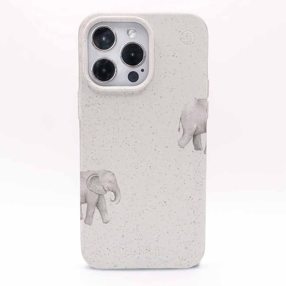 iPhone 14 pro Hülle - Elefant weiß - "Ele-Fant" - nachhaltig
