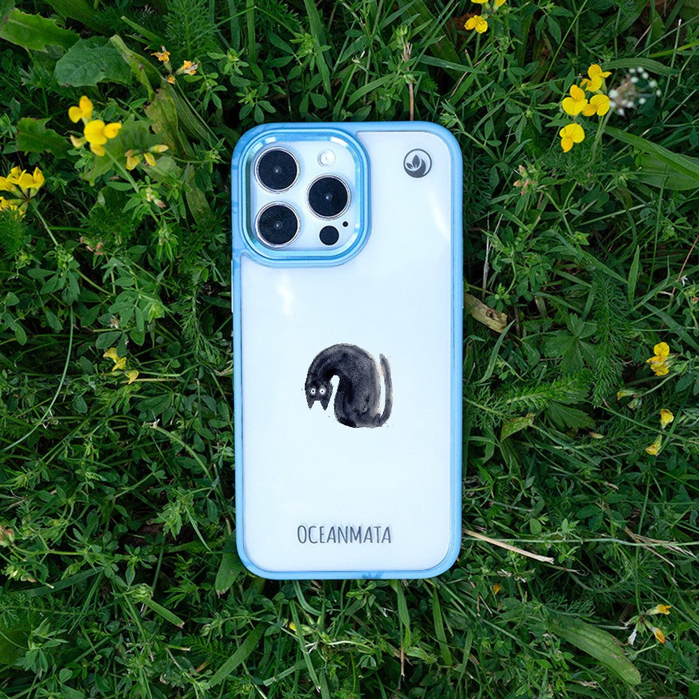 Nachhaltige Handyhülle iPhone 16 pro Blackcat aus Ocean Plastic — Bonus