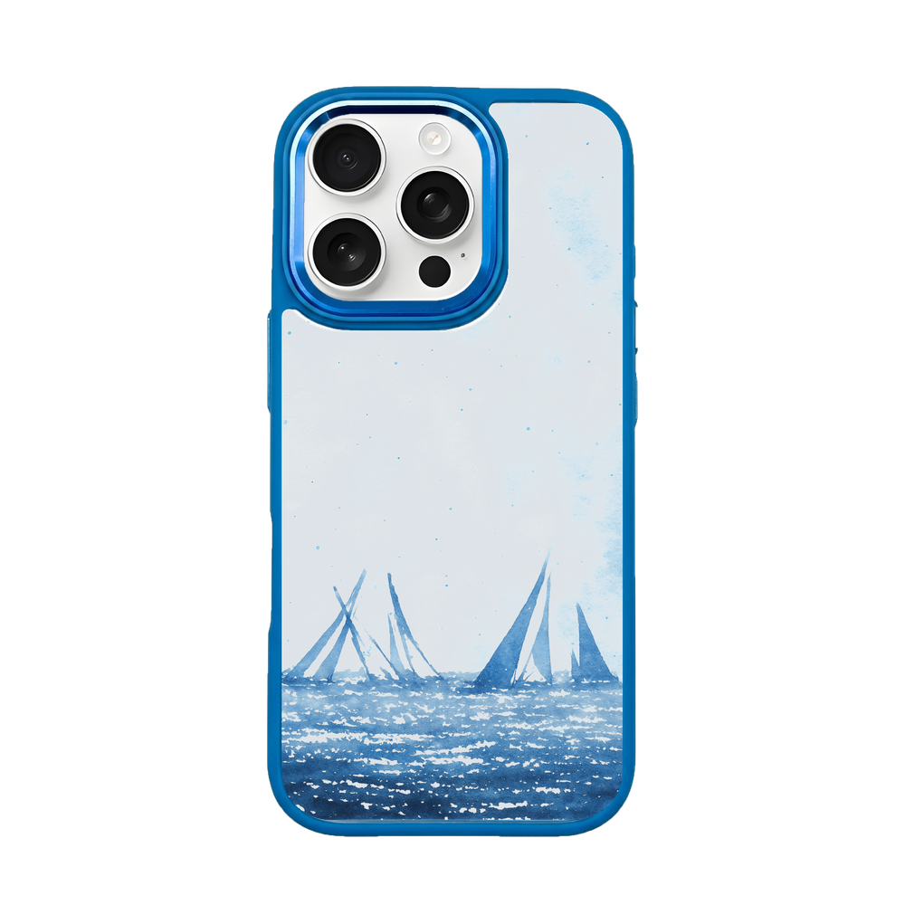 iPhone 16 pro Hülle - segeln blau - "BlueHorizon" - nachhaltig