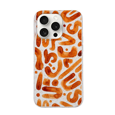 iPhone 15 pro Hülle - orange - "buchstabensuppe" - nachhaltig