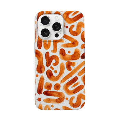 iPhone 16 pro Hülle - orange - "buchstabensuppe" - nachhaltig