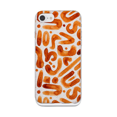 iPhone SE/7/8 Hülle - orange - "buchstabensuppe" - nachhaltig