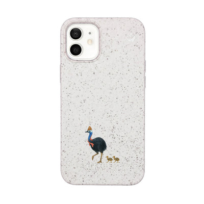 iPhone 12 mini Case - Cassowary white - "CassowaryStroll" - sustainable