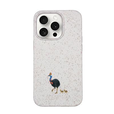 iPhone 15 Pro Max Case - Cassowary White - "CassowaryStroll" - sustainable