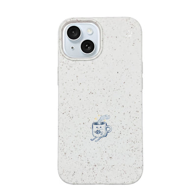 iPhone 15 Case - white - "coffeelove" - sustainable