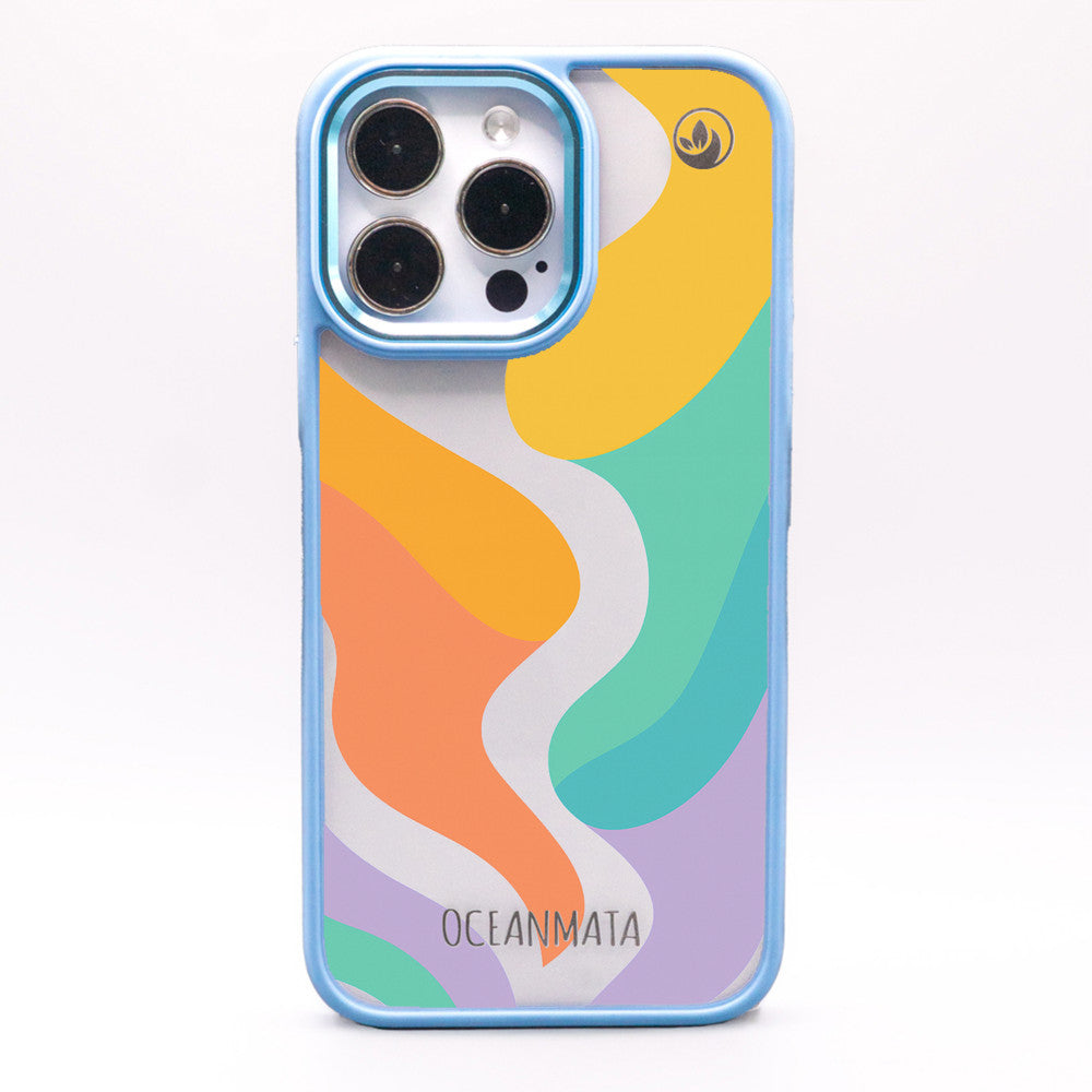iPhone 16e case - colorful waves - "Tide Flow" - sustainable