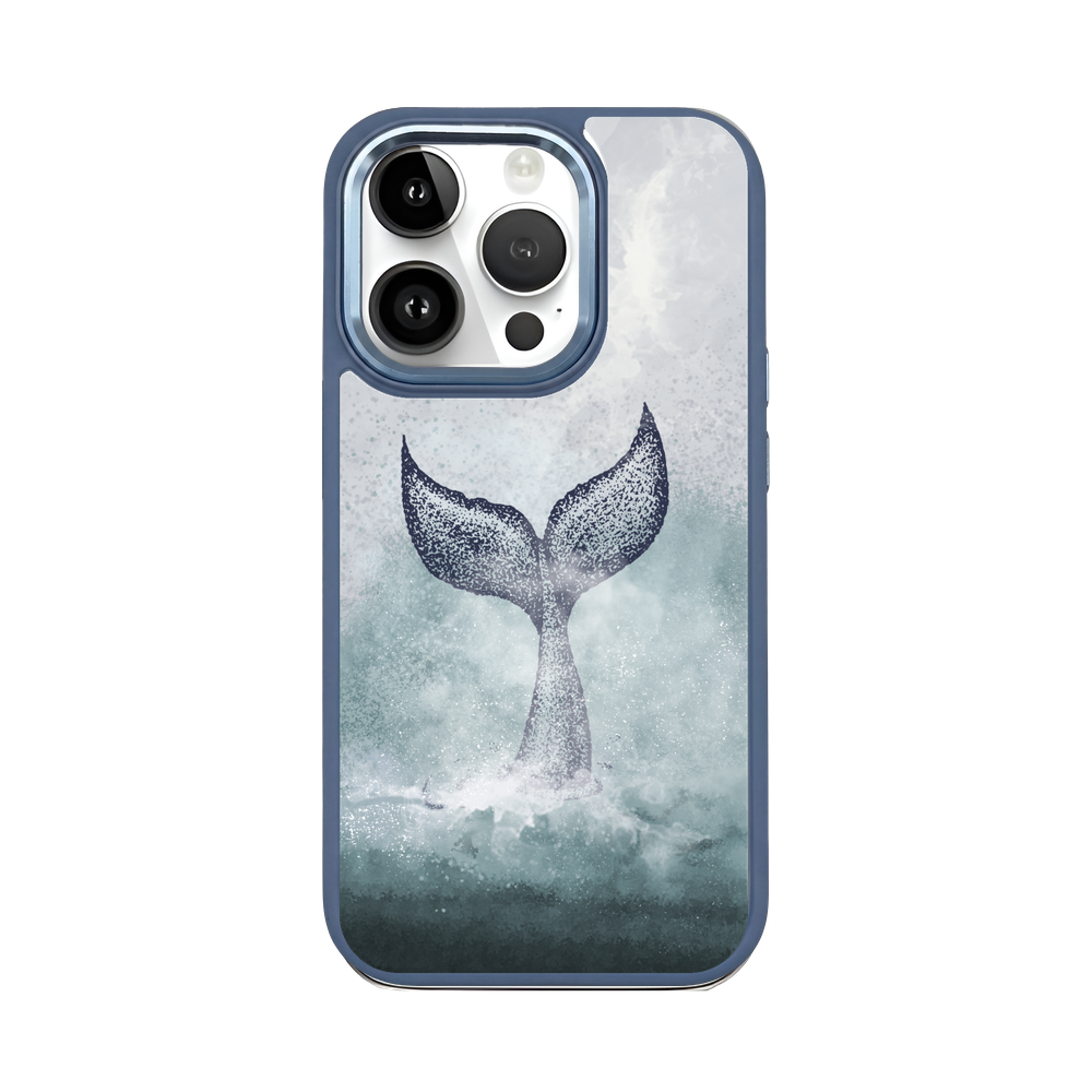 iPhone 14 pro max case - dolphin blue - "Dolphin Twins" - sustainable