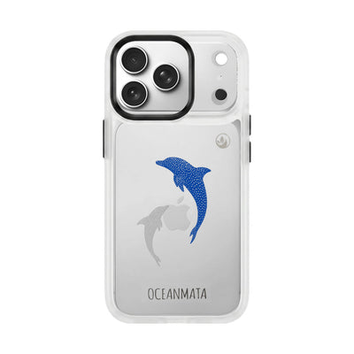 iPhone 17 Pro Max Case - Dolphin Blue - "Dolphin Twins" - Sustainable