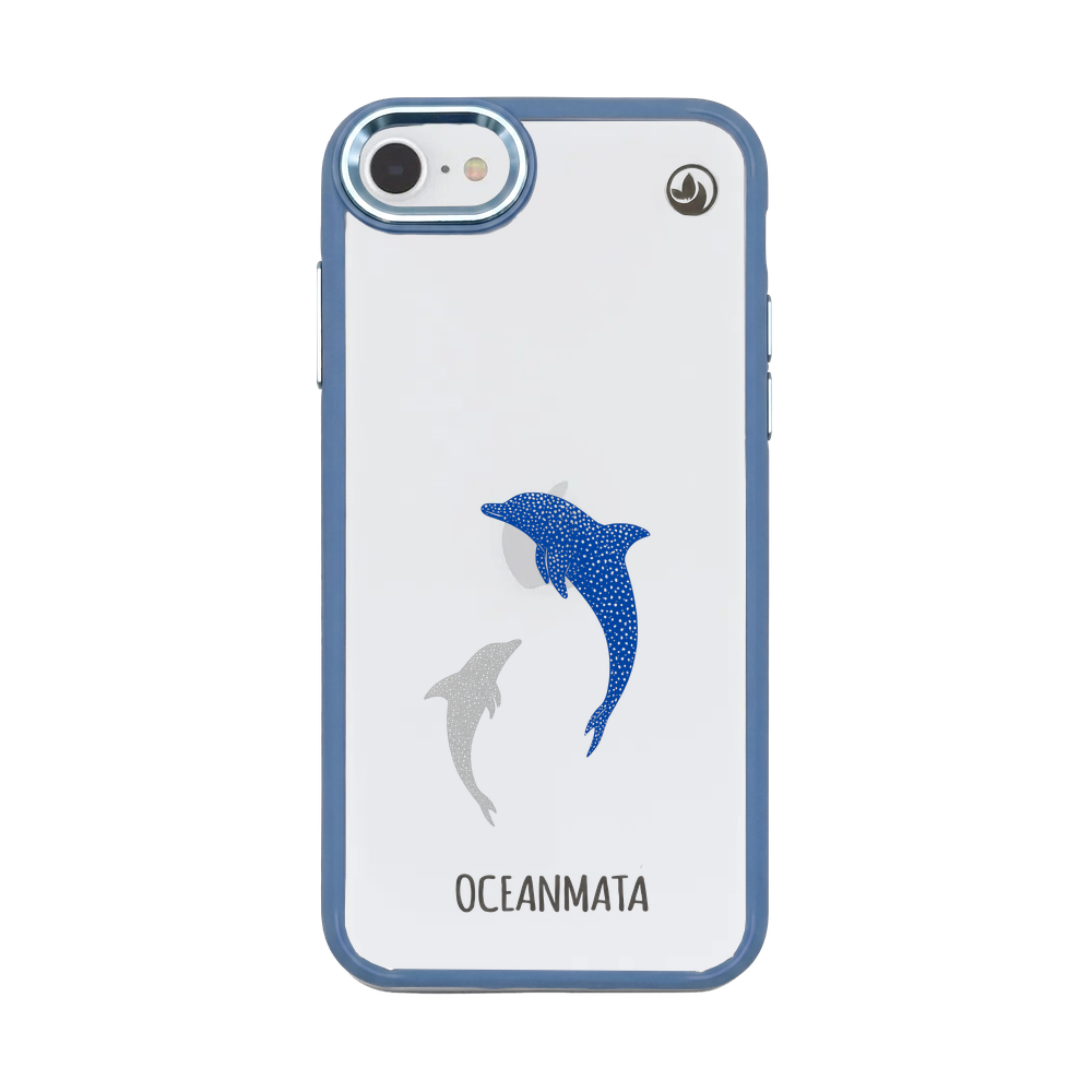 iPhone SE/7/8 Case - Dolphin Blue - "Dolphin Twins" - Sustainable