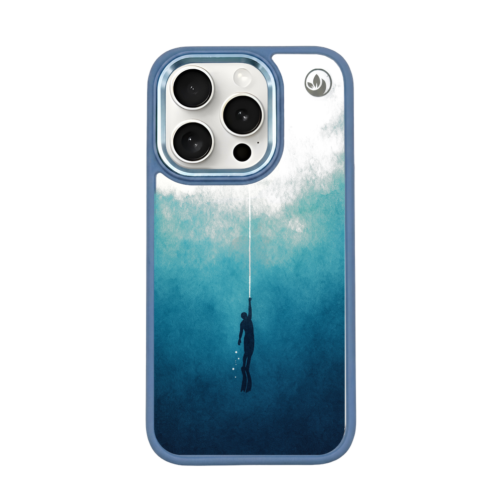 iPhone 15 pro case - Freedive blue - "Freedive" - ​​sustainable
