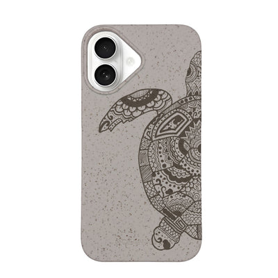 iPhone 16 case - beige - "GREEN TURTLE" - sustainable