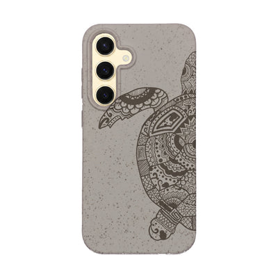 Samsung S24 Hülle - beige - "GREEN TURTLE" - nachhaltig