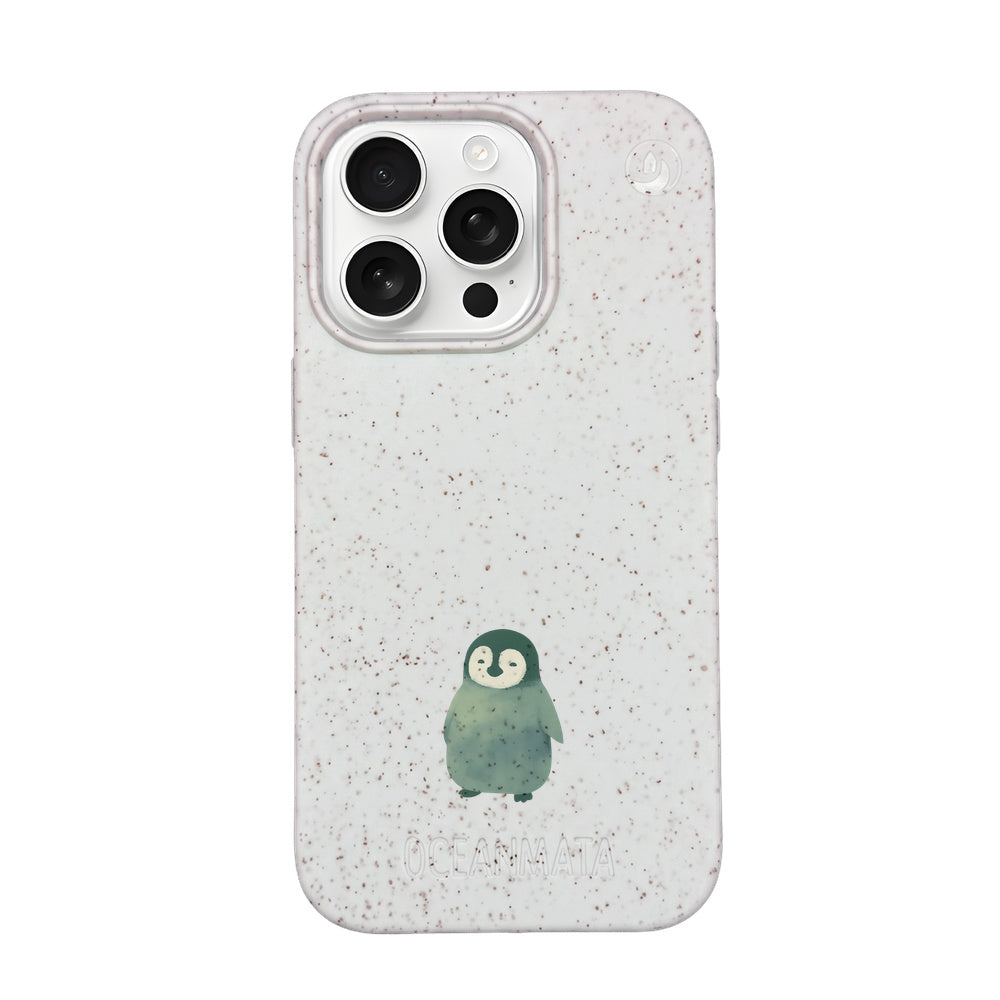 iPhone 16 Pro Case - Penguin White - "HappyPenguin" - sustainable